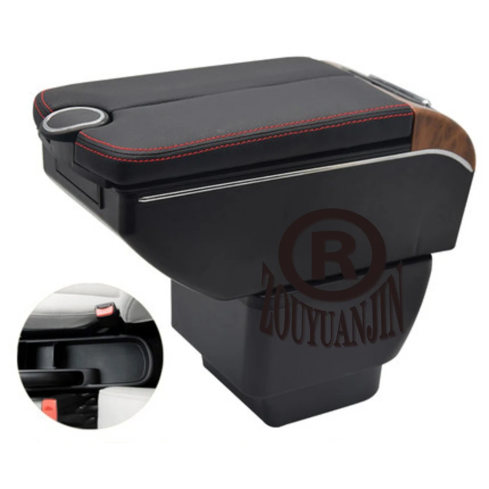 For Mazda 2 Demio Tribute Center Console Armrest Box Storage Elbow Rest Arm with Phone Charging USB Interface Cup Holder