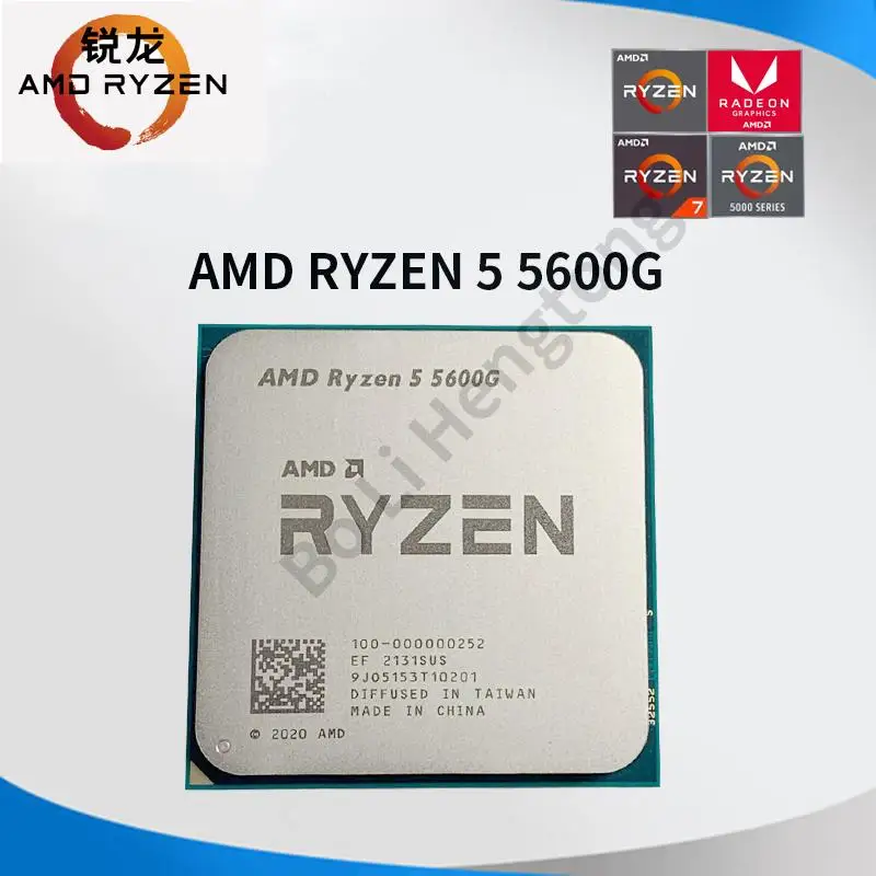 Top New AMD Ryzen 5 5600G R5 5600G 3.9GHz Six-Core Twelve-Thread 65W CPU Processor L3=16M 100-000000252 Socket AM4 new but no