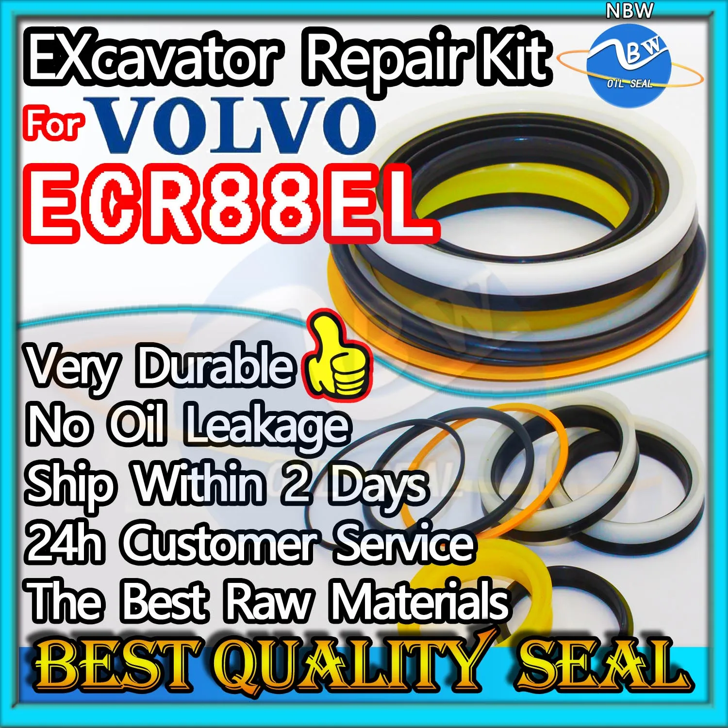 

For VOLVO ECR88EL High Quality Oil Seal Kit Excavator Repair TRAVEL Joystick Engine O-ring Cylinder BOOM ARM Bucket Hydraulic