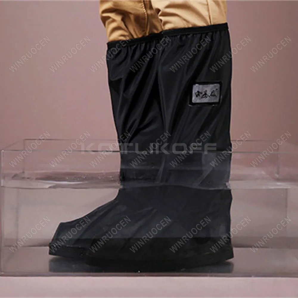 WINRUOCEN Waterproof Rain Shoe Covers High Top Motorcycle Bike Cycling Non Slip Reflective Thickened Wear Resistant Men Women