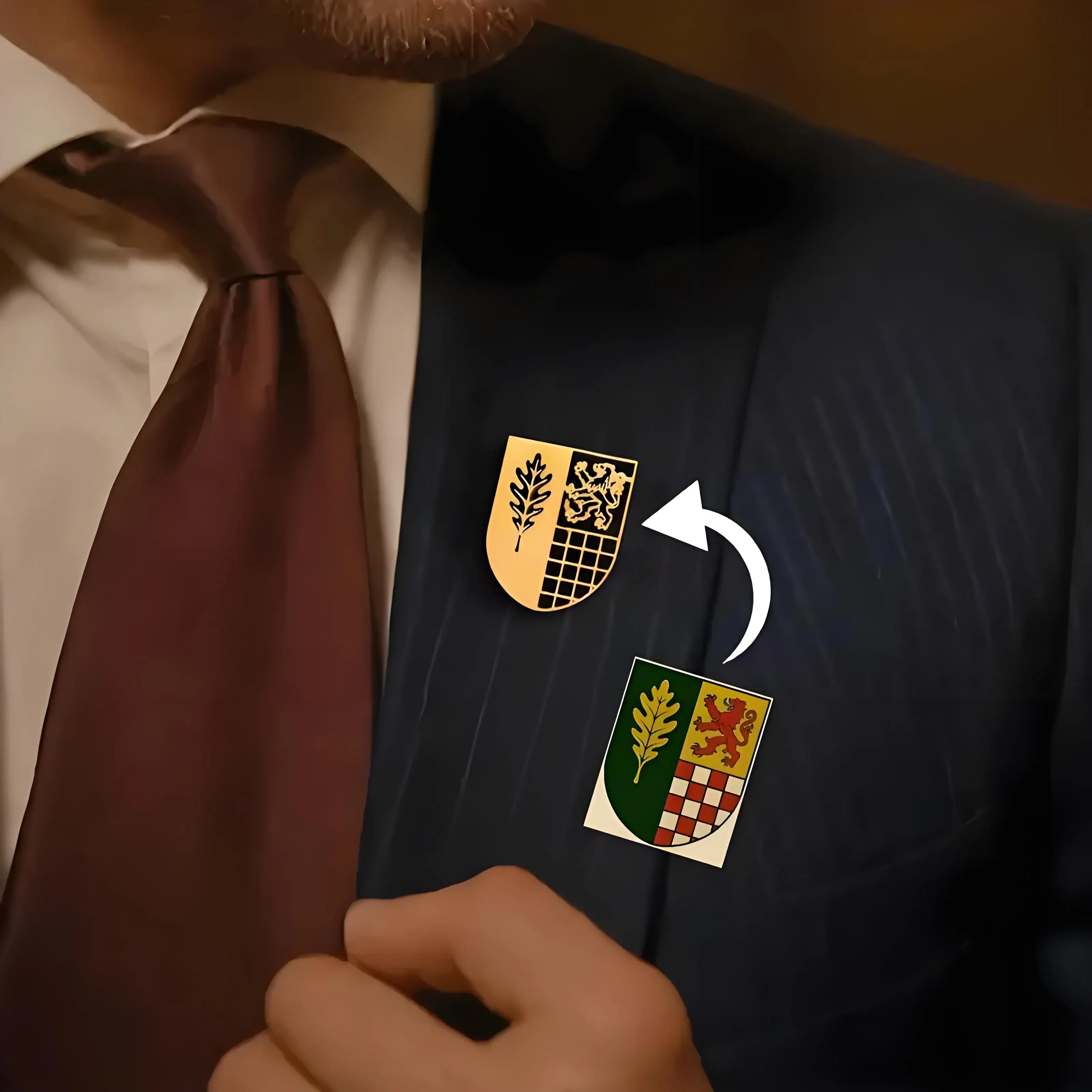 Custom Logo/Image Men’s Replaceable Brooch Set, Metal Lapel Pins for Formal Suits, Ideal for Business & Personalized Gifting