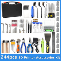 244pcs 3D Printer Accessories Kit DIY Complete Parts Cutting Pliers MK8 Nozzle Trimming Knife Scraper Cleaning Needles