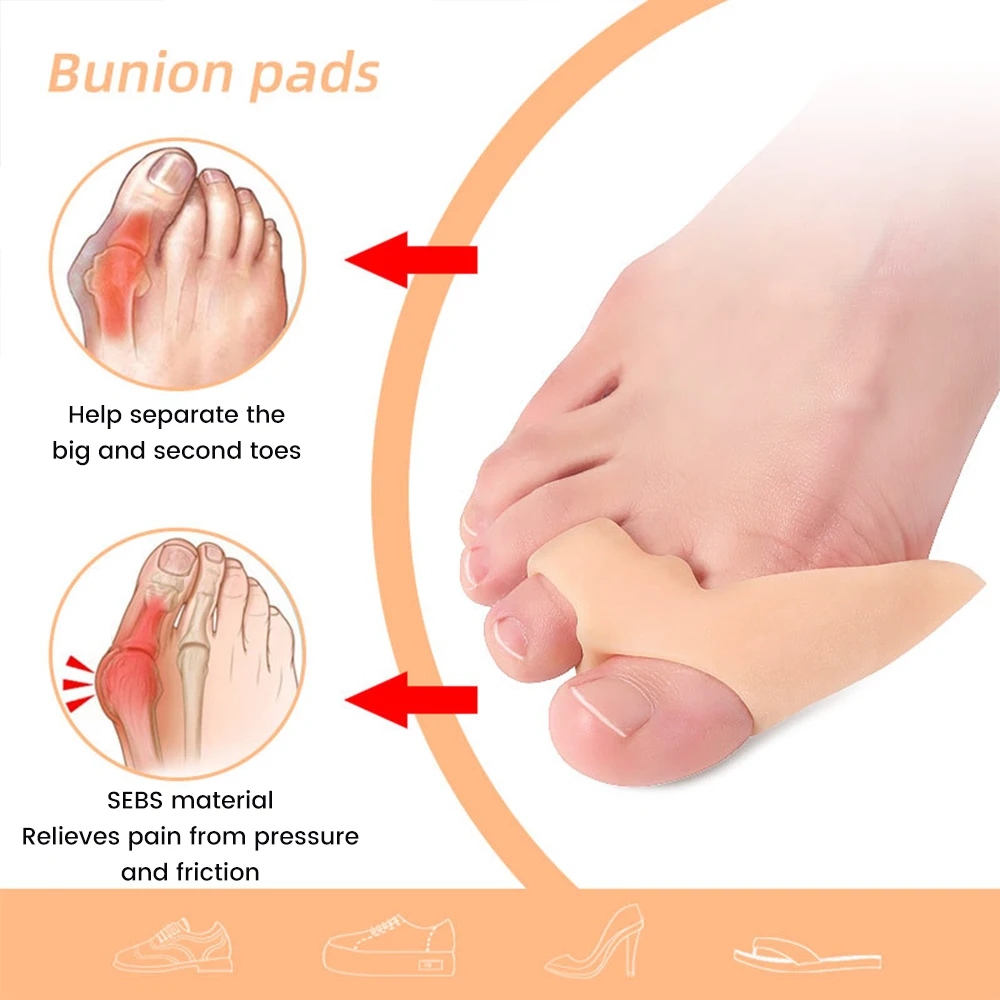 SEBS Hallux Valgus Bunion Corrector Silicone Toe corrector Foot Pain Relief toe splitter Thumb wear-resistant Foot Care tool