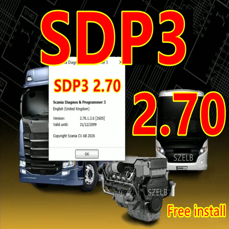SDP3 2.70 2026 Hot Super Heavy Duty Engines Diagnostic [buses, Trucks,Industry & Marine] 1PC install+keygen unlimited to install