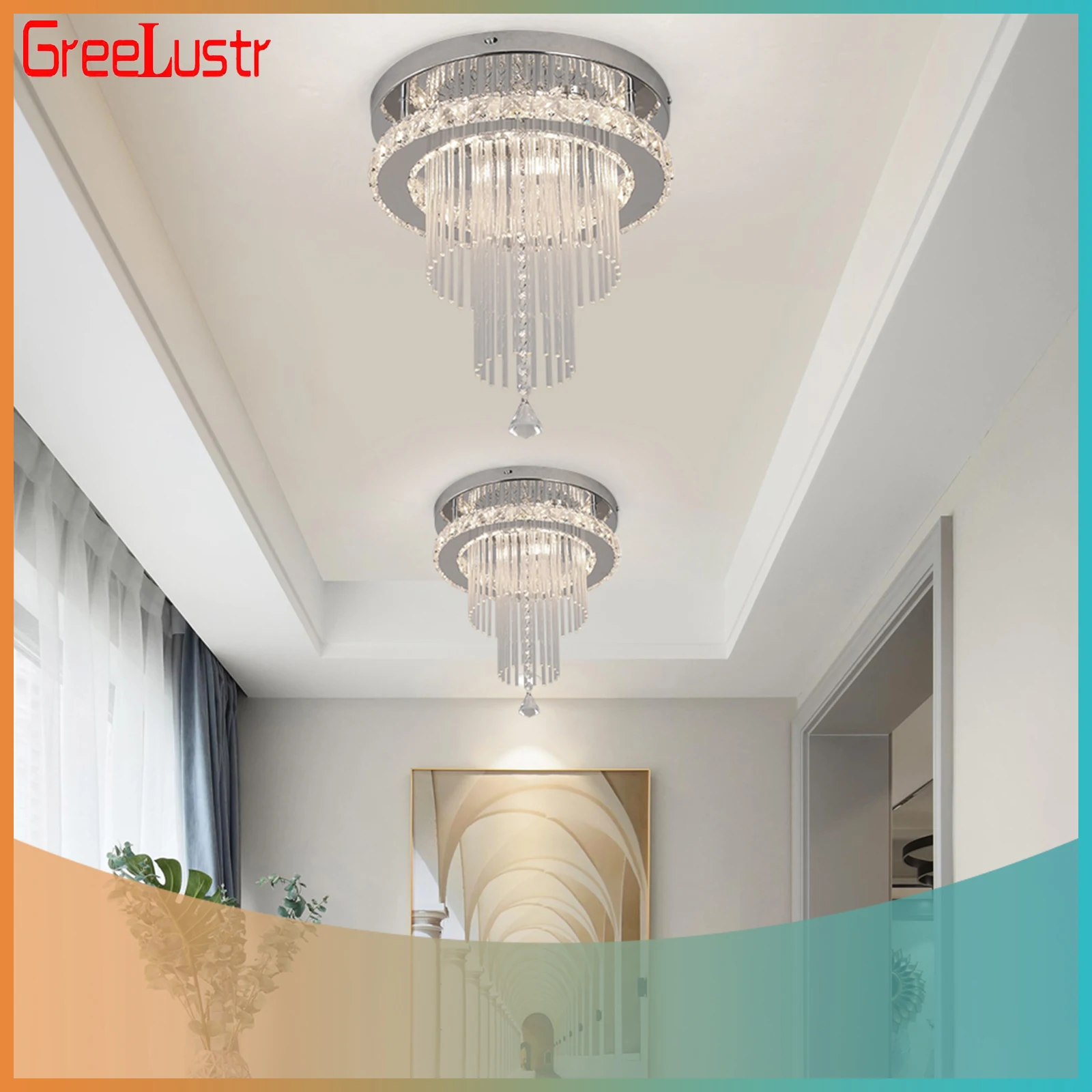 

Modern Pendant Light Luxury Crystal Chandelier Led Ceiling Lamp Dining Living Room Bedroom Lustre Home Appliance Decor Fixtures