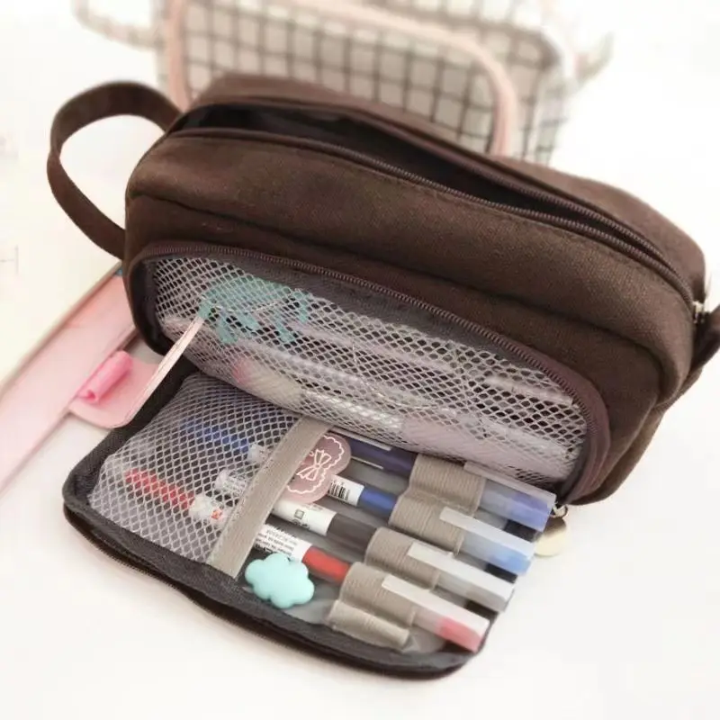 Kawaii Large Capacity Pencil Case Bag Pouch Hold 50 Pens Korean Cosmetic Stationery Pencil Bag School Pen Pouch 2022 New