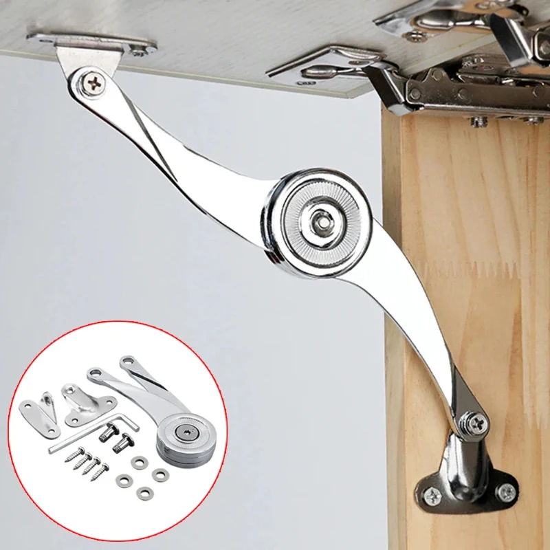 Cabinet Door Flip Up Support Stay, Soft Close Hydraulic Gas Strut, Multi-Stop Positioning Hinge, Kitchen Cupboard Lifter