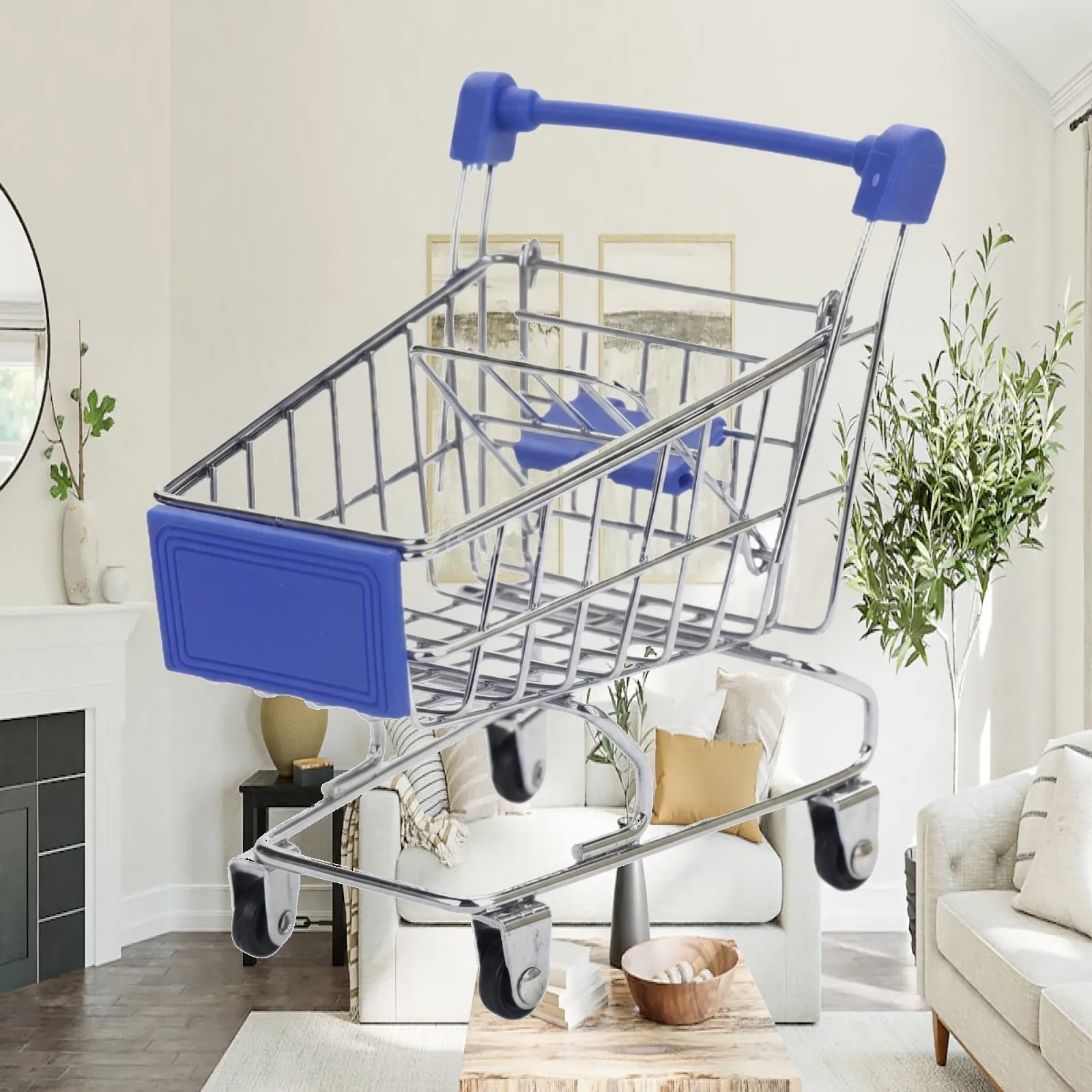 Shopping Cart Toy Grocery Cart Funny Interactive Pretend Play Supermarket Handcart Trolley for Storage Toys Girls Boys Gift