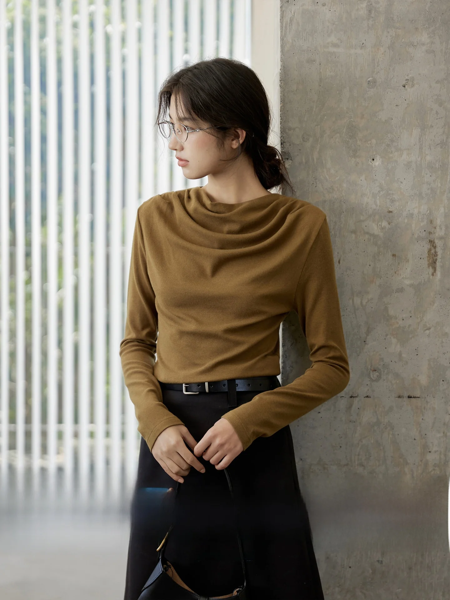 

Ginnkee Ele Long Sve Knitted Top f High Collar Casual Sle Soft Comfortable Women's Faion Autumn Winter Clothes