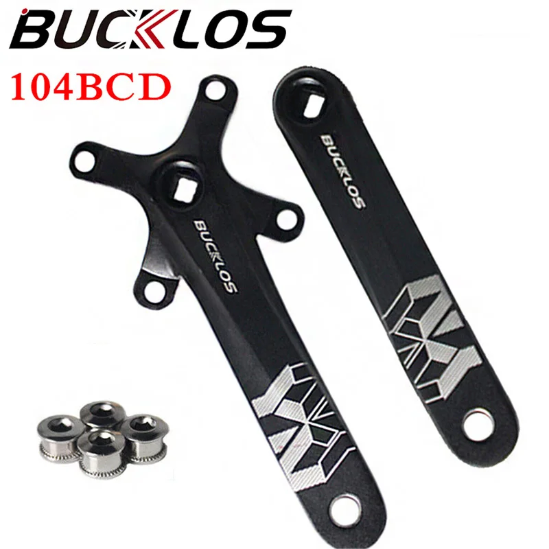 

BUCKLOS Bicycle 170mm Crank Arms Aluminum 104mm BCD MTB Bike Crank for Single Chainring Square Hole Crankarm Cycling Accessories