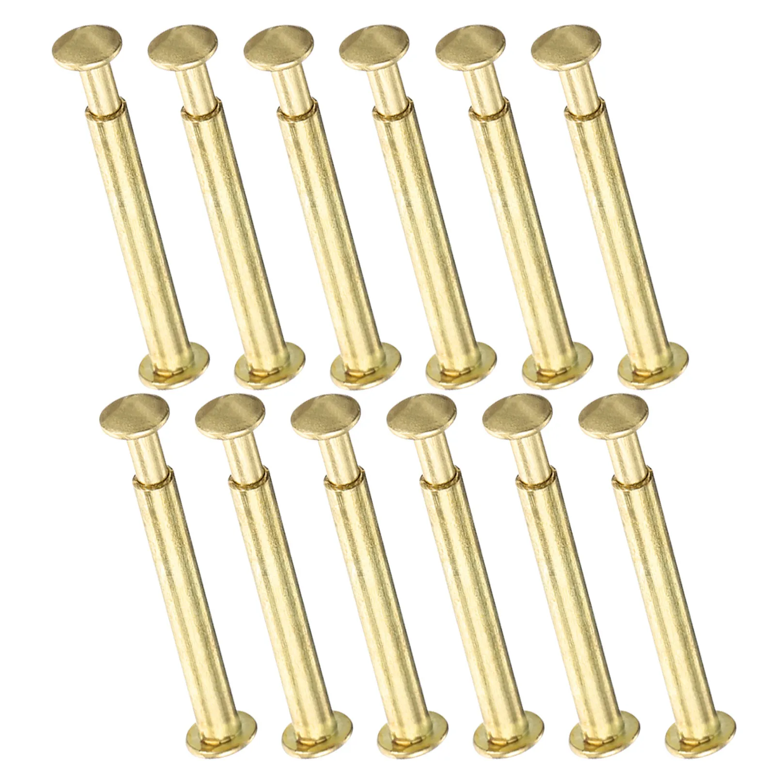 12Sets Folding Fan Shaft Rivet Nail Nut Repair Kit 25Mm Central Rotating Shaft Fasteners Fan Repair Parts for DIY Maintenance
