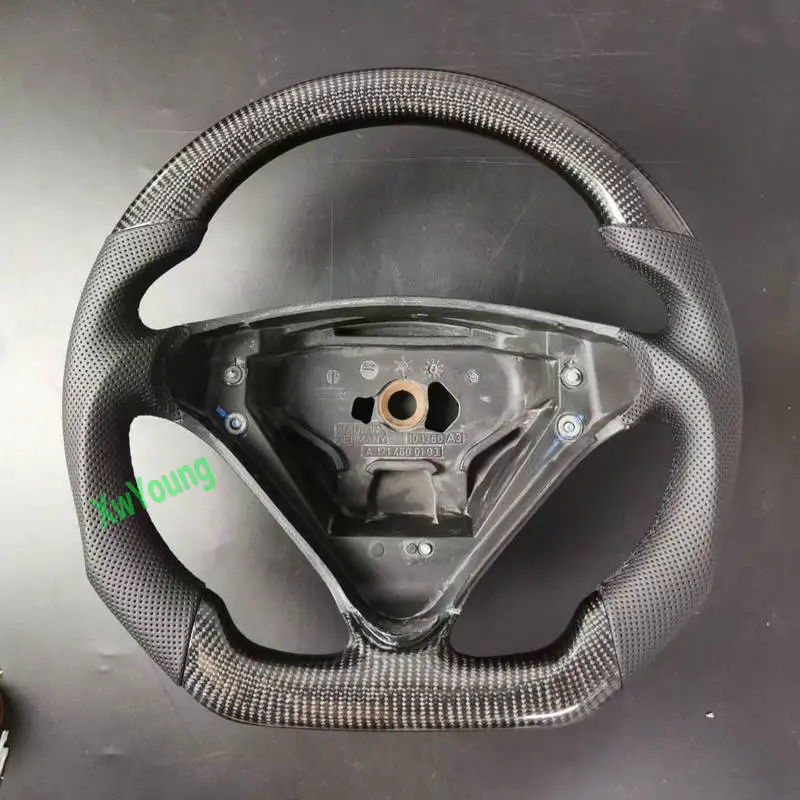 For Mercedes-Benz W171 W203 R171 SLK200 300 350 C200 230 350 (With Paddle Shifters Holes) Real Carbon Fiber Car Steering Wheel