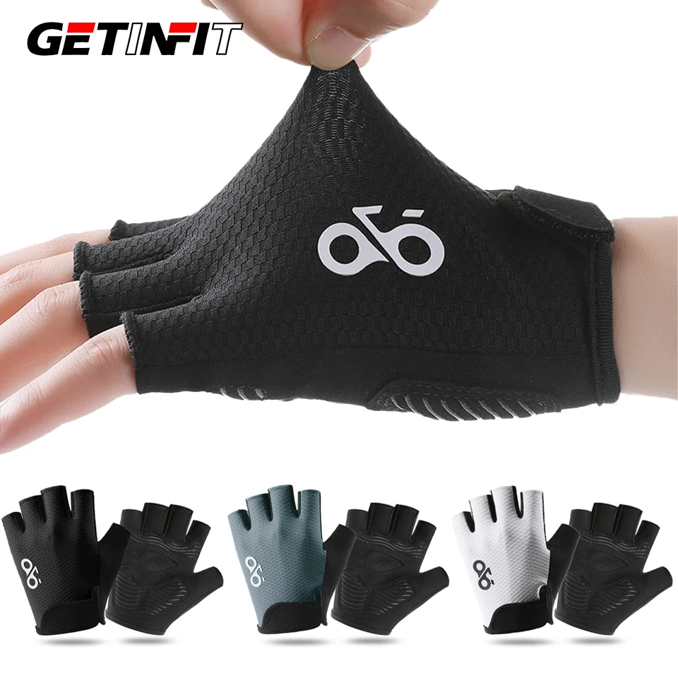 AliExpress NONE GETINFIT Summer Cycling Half Finger Gloves Lightweight Breathable Non-Slip Durable Shock Absorbing Outdoor Gym Hiking Running