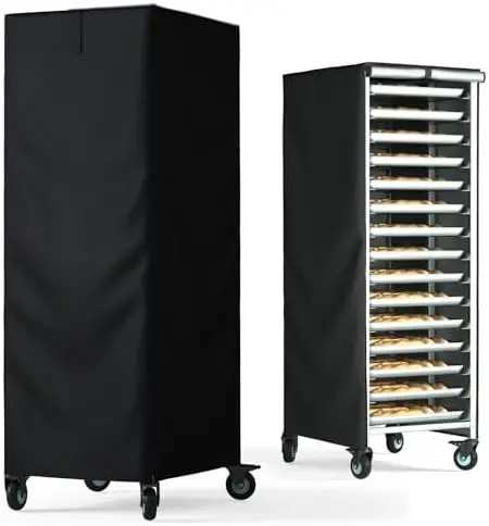 

Bread Rack Cover 23x28x64 inch - Waterproof Oxford Cloth with Zipper (Black)