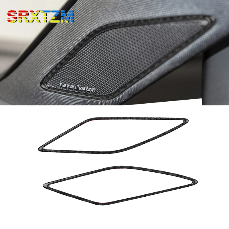 Car Door Stereo Audio Speaker Frame Sticker For Volkswagen VW Golf 8 MK8 2020 Interior Carbon Fiber Loudspeakers Decal