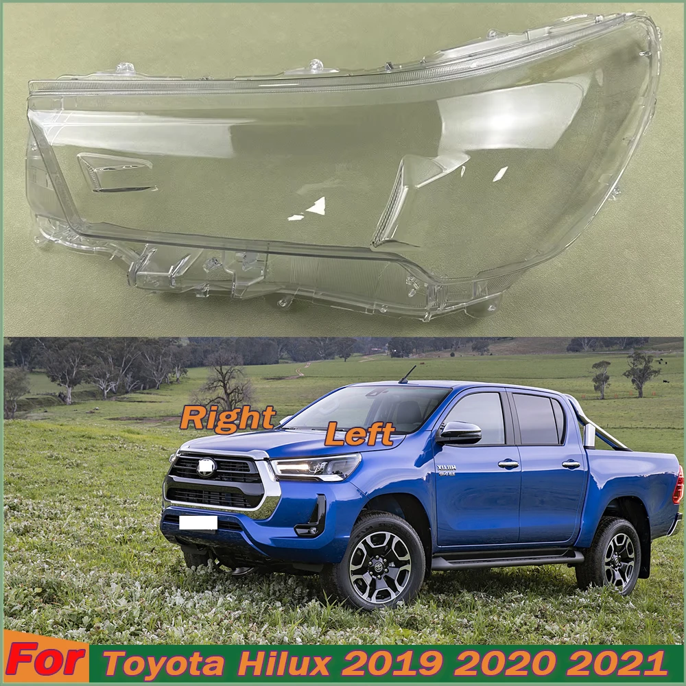 

For Toyota Hilux 2019 2020 2021 Transparent Headlamp Cover Headlight Mask Lampshade Lamp Shell Plexiglass Replace Original Lens