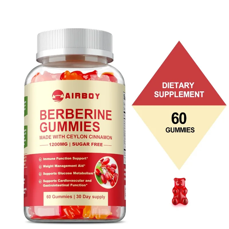 Berberine Gummies - with Ceylon Cinnamon, Supports Brain & Heart Health, Improves Digestion and Absorption, Enhance Immunity