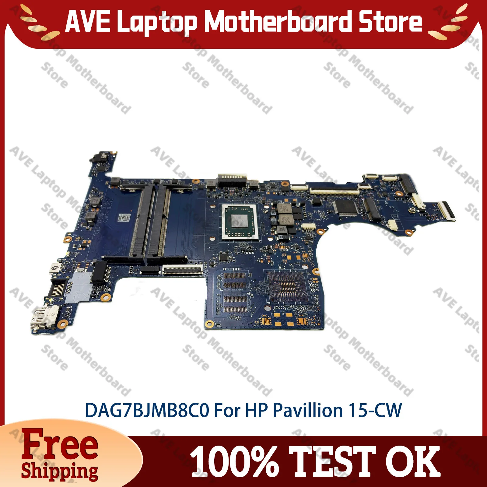 carte-mere-pour-ordinateur-portable-hp-pavilion-15-cw-avec-processeur-r3-r5-r7-ddr4-l22762-601-l46709-601-dag7bjmb8c0-100-entierement-testee