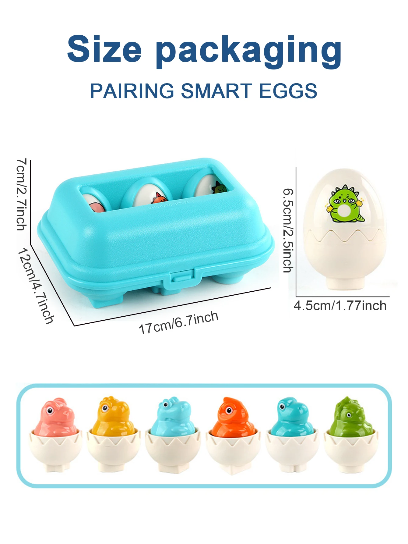 공룡 유아 매칭 계란 장난감, 다채로운 모양 감각 분류 장난감, 부활절 몬테소리 학습 미세 운동 기술