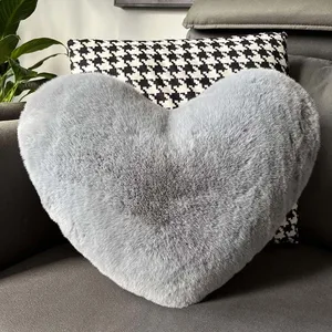 Falsches Kaninchenhaut dekoratives Kissen, süßes Kissen, Plüschkissen, geformtes Herz, Valentinstagsgeschenke, 12 5 Hauptverkaufskissen von - №1