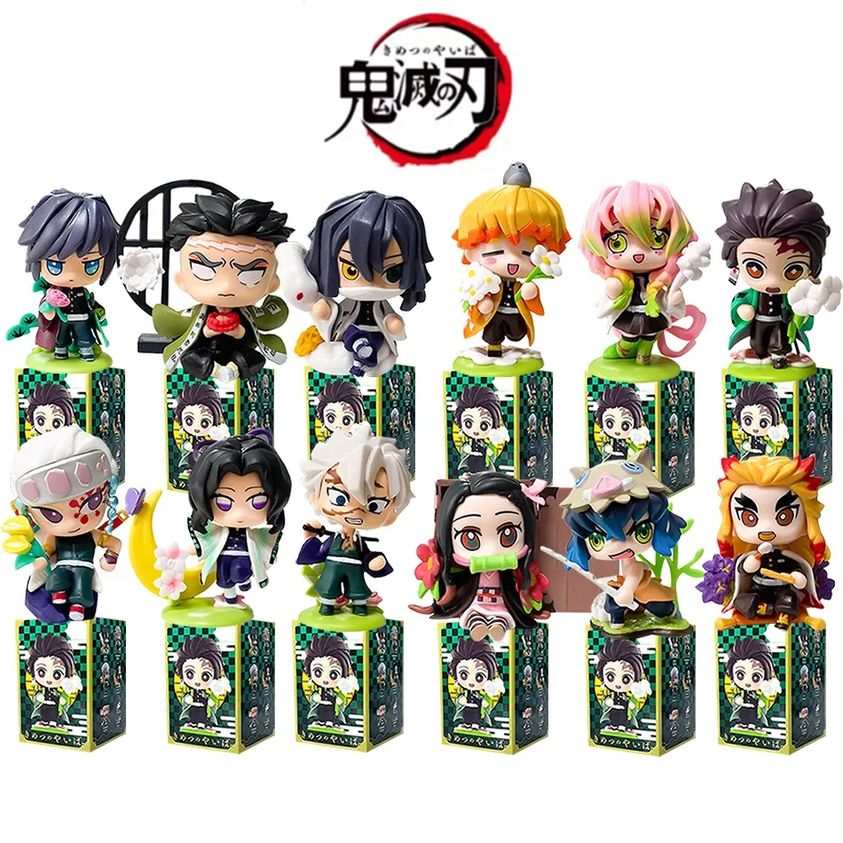 2026 New Demon Slayer Tanjiro Kamado Nezuko anime cartoon figure blind box creative personalized statue model ornament surprise - view 6