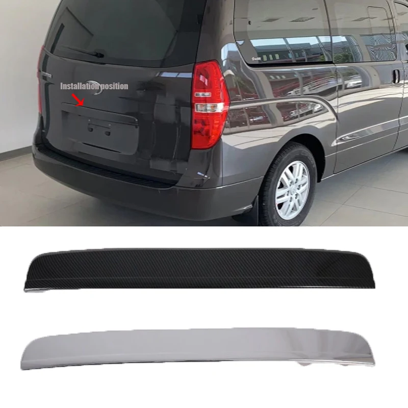 Dla Hyundai Grand Starex H-1 i800 2018 2019 2020 ABS włókno węglowe obudowa tylnej klapy wykończenia tylna klapka listwa ochronna z powrotem wykończenie bagażnika