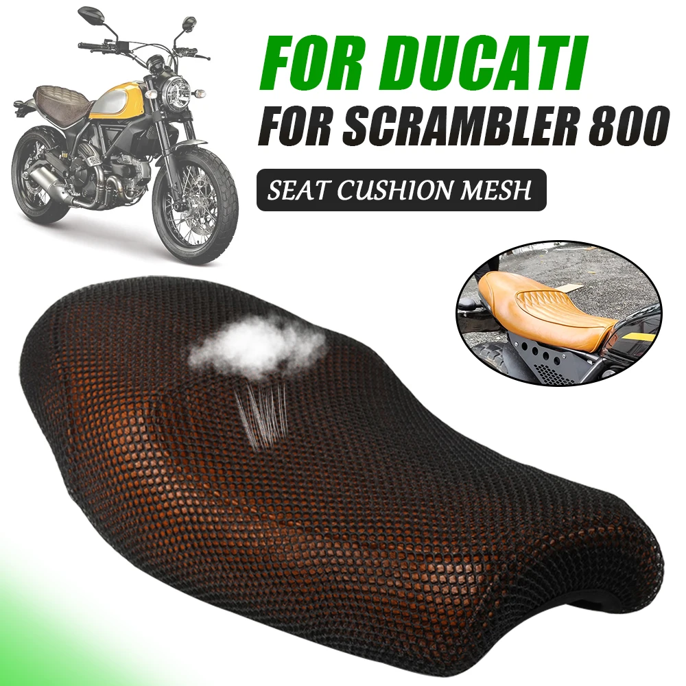 For Ducati Scrambler 800 Scrambler800 Seat Cushion Cover Motorcycle Accessories Net 3D Mesh Protector Insulation Cushion Cover