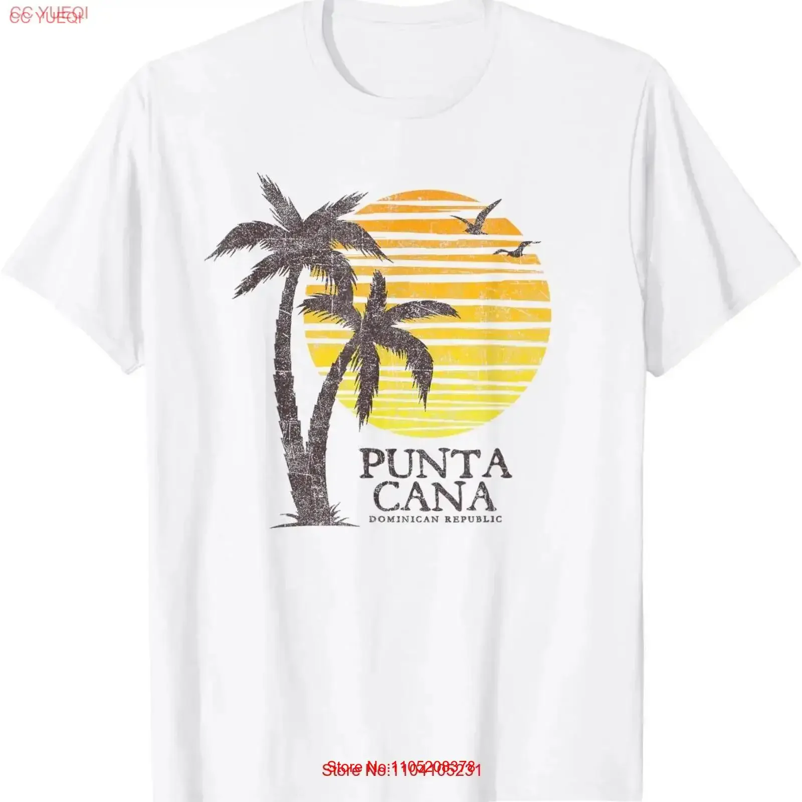 

Punta Cana Dominican Republic Sunset Souvenir T Shirt vintage Washed Slightly Stylish Breathable homme Comfortable