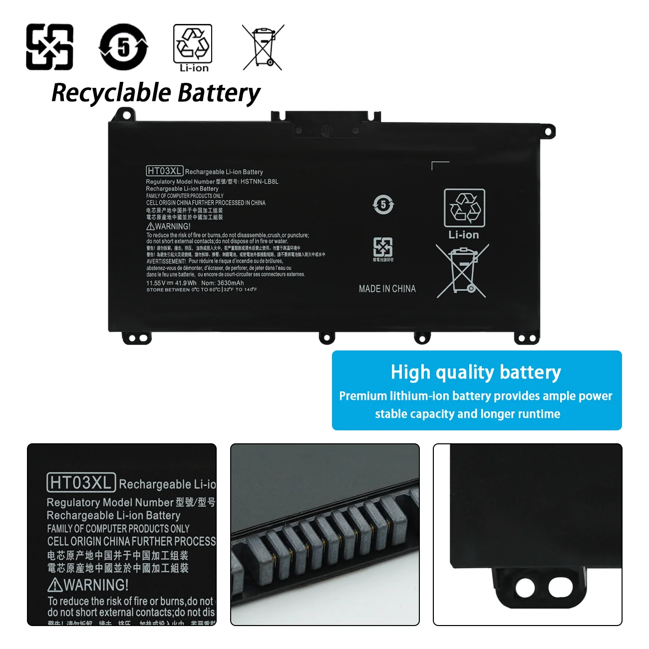 For HP ht03xl l11119 855 laptop battery for hp pavilion 14-CK 14-DF 14Q-CS 15-DA 15-DB 15-DW 17-by 17-CA  250 G7 hstnn-lb8l