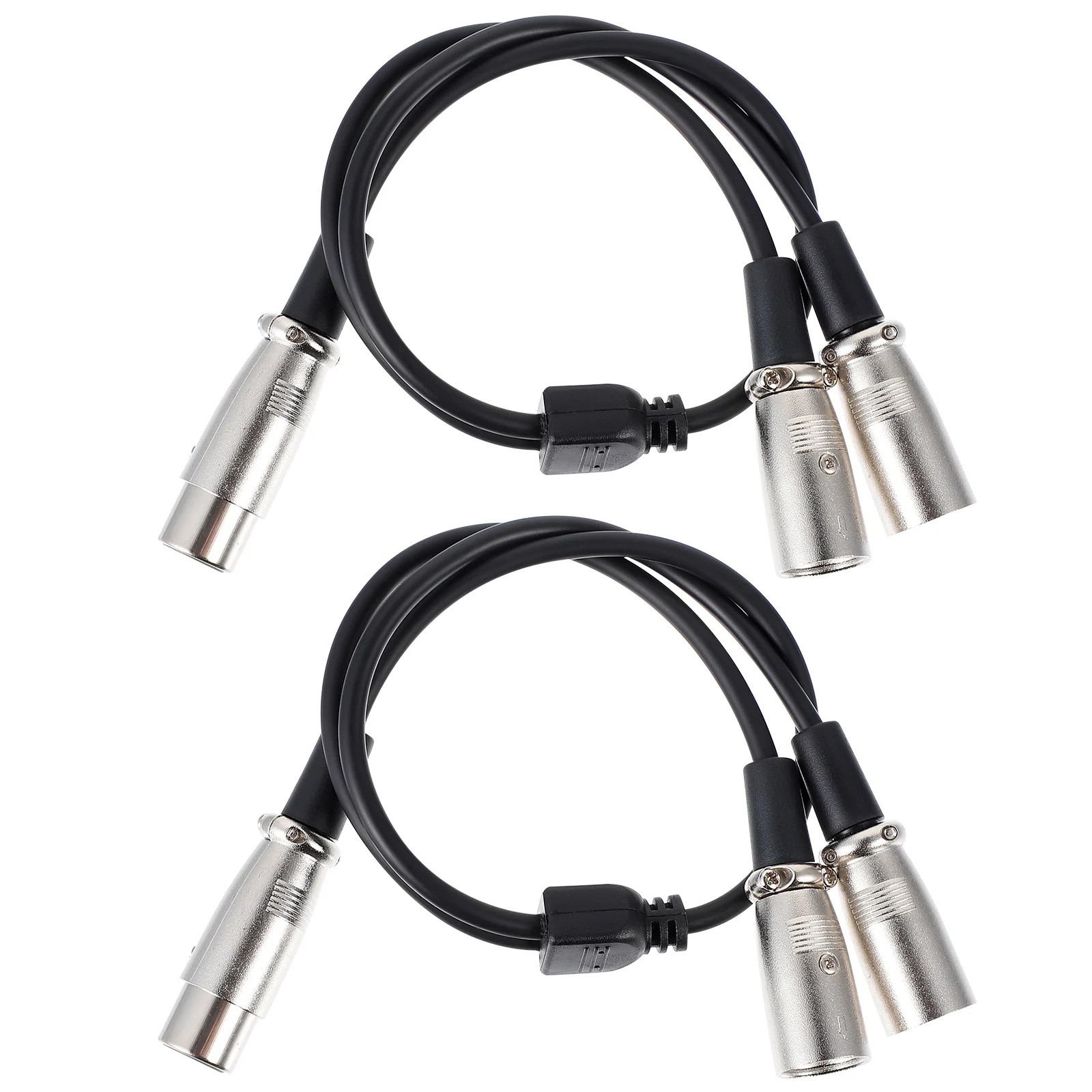 

2 Pcs XLR Cables Oxygen-free Copper Splitter Male Female Audio Y Cable Microphone Line Stereo Connection Video Accessories