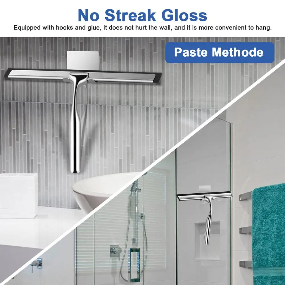 Shower Squeegee Glass Clean Scraper Washing Wiper With Hook Floor Window Cleaning Household Window Glass Wiper Scraper