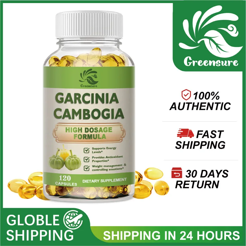 

100% Pure Garcinia Cambogia Extract - Manage Food Cravings - Best Carb Blocker for Women & Men - 60/120 Capsules