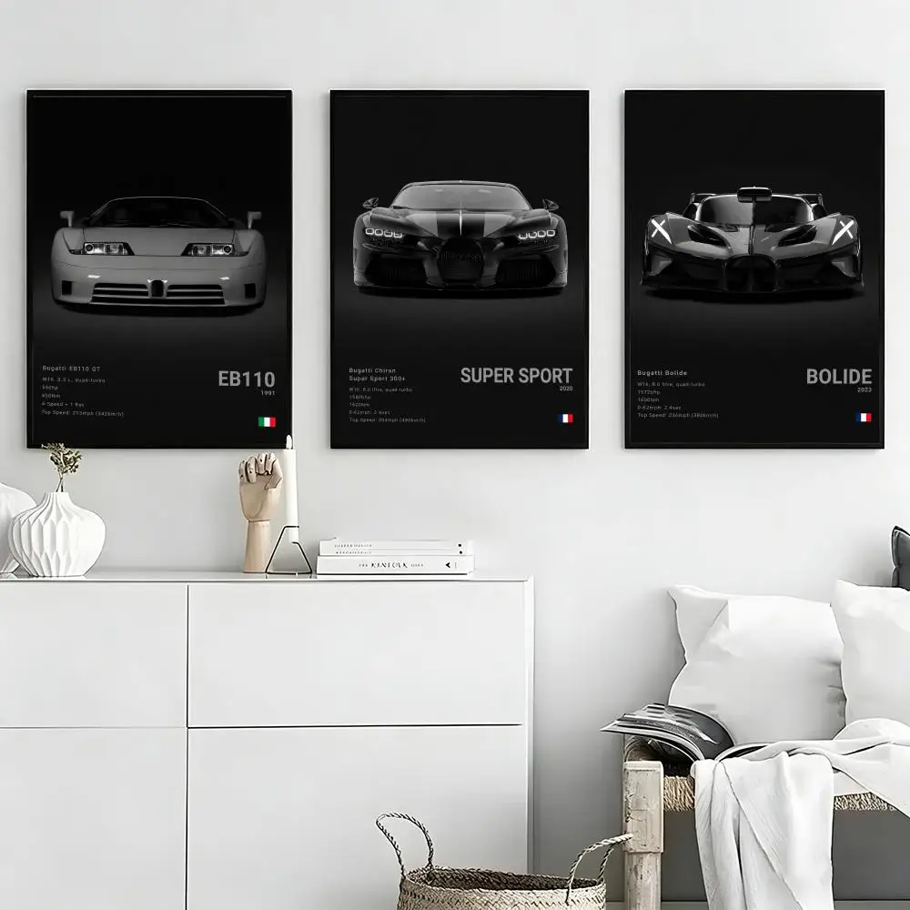 Car Bugatti Veyron Poster High-definition  poster stickers, suitable for bedroom, living room, home decoration
