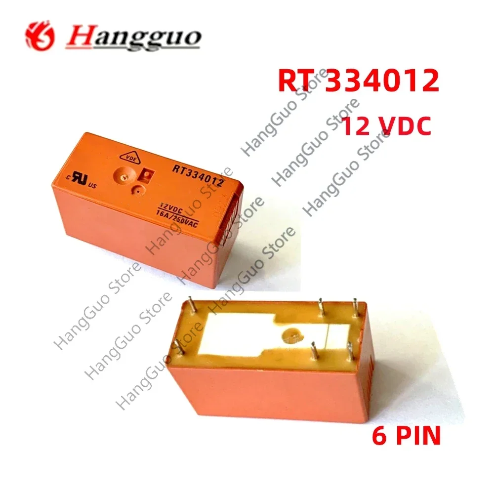 5PCS/Lot Original RT334012 12VDC  RT334024 24VDC 16A/250VAC 6-PINS  Power Relay