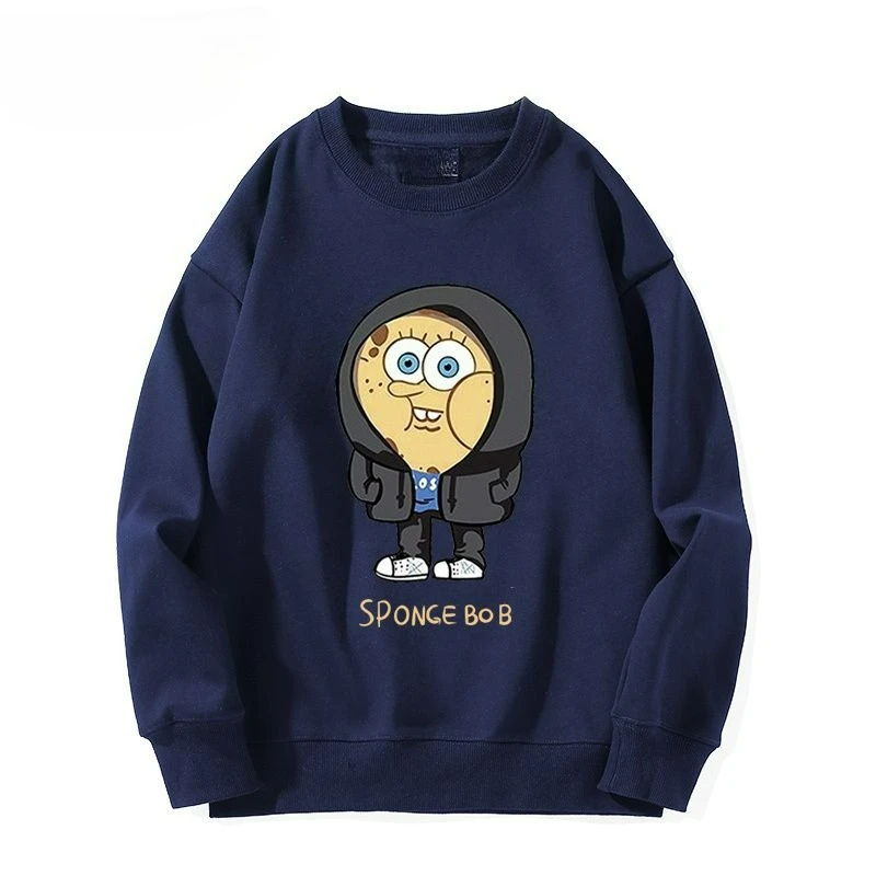 2025 SpongeBob SquarePants Jersey con estampado de estrellas para parejas Ropa infantil holgada y informal moderna y versátil