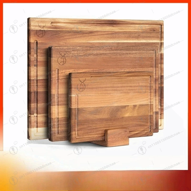 

wood cutting board three-piece set, kitchen desktop wooden cutting board, household cooked food chopping board, fruit rolling