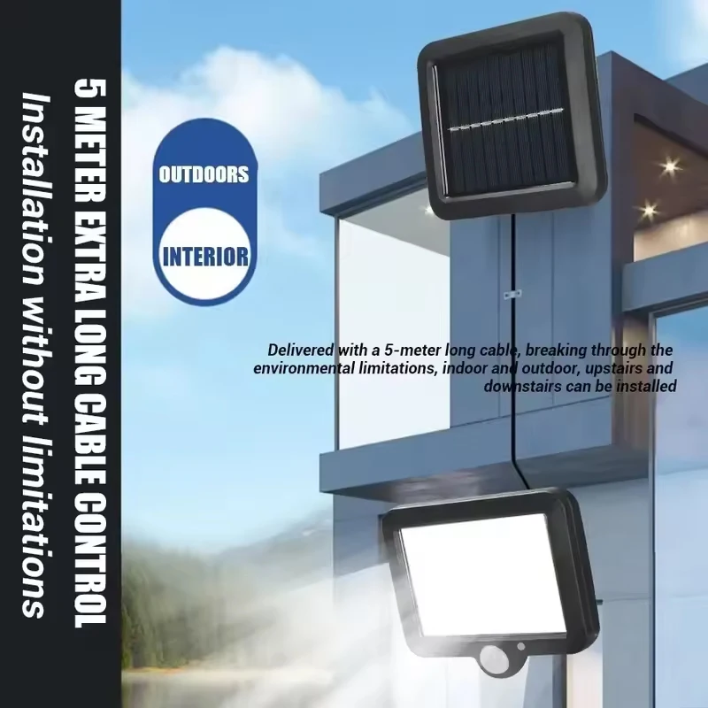 

Pop Outdoor Solar Lights Waterproof 160COB Split Wall Lamps 3 Modes Motion Sensor Remote Control For Garden Patio Path Street Li