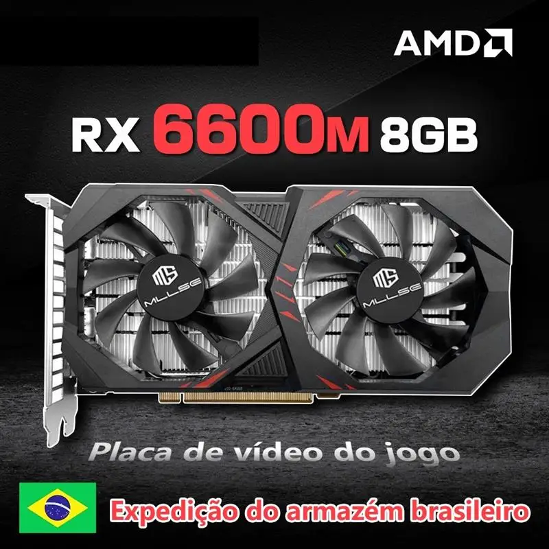 Top AMD Radeon RX 6600M 8GB Placa De Video Game Graphics Card GDDR6 128Bit 7nm Video Card Support Desktop CPU rx 6600m 8g