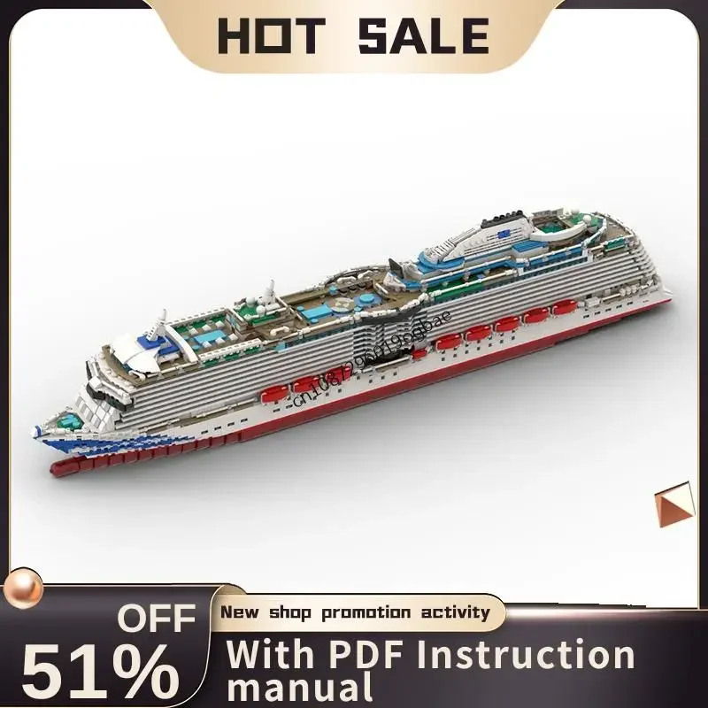 New 4595Pcs Moc Royal Princess Cruise Ship City Port Model Diy Technology Diy Creative Ideas KidToy Christmas Gift Custom Puzzle