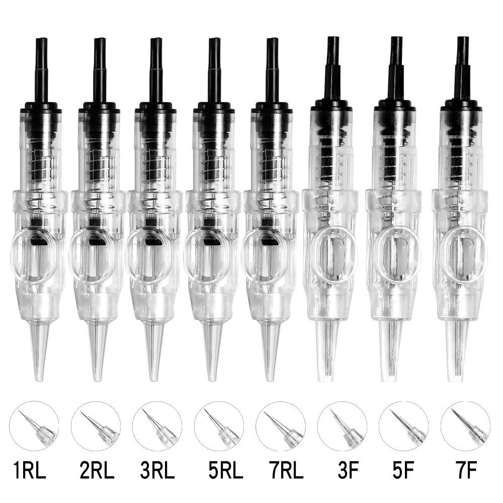 

10/20/50/100 шт. одноразовые картриджи, иглы для татуировки, иглы для татуировки бровей, стерилизованные иглы для картриджей для перманентного макияжа