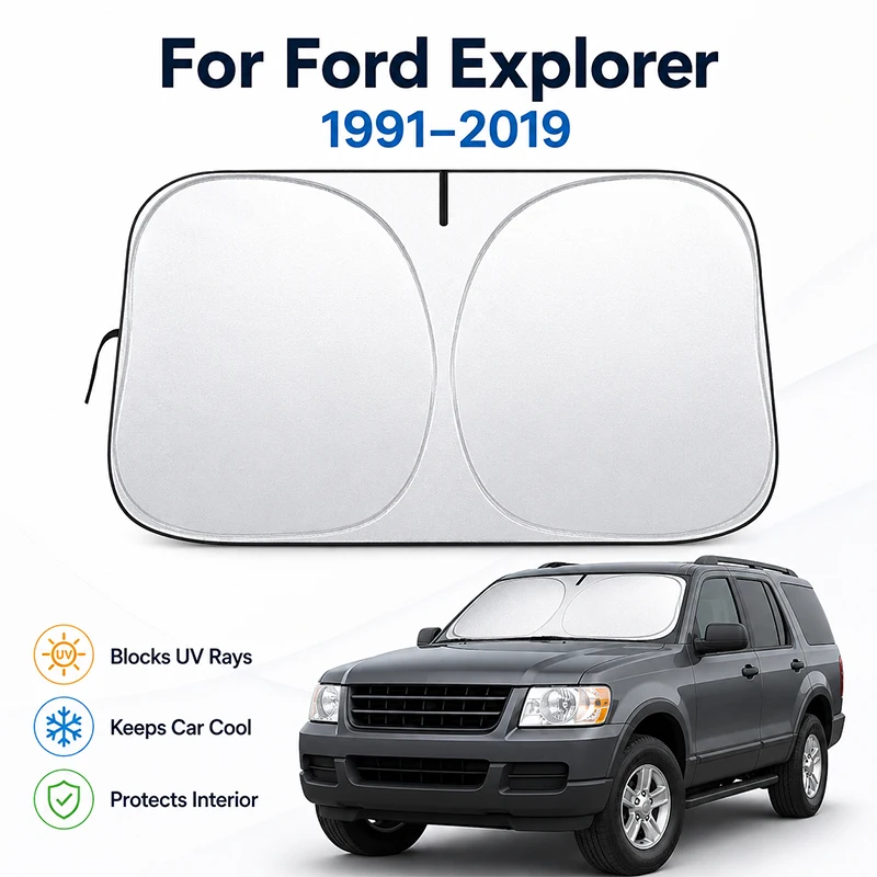 Car Windshield Sunshade Cover Window Sun Shade UV Heat Protector Visor Foldable Windscreen Protector For Ford Explorer 1991-2019