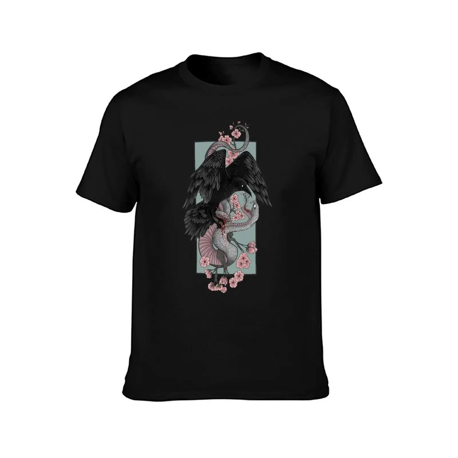 Crow and Snake T-Shirt Big and Tall Crew Neck Tee T-Shirt