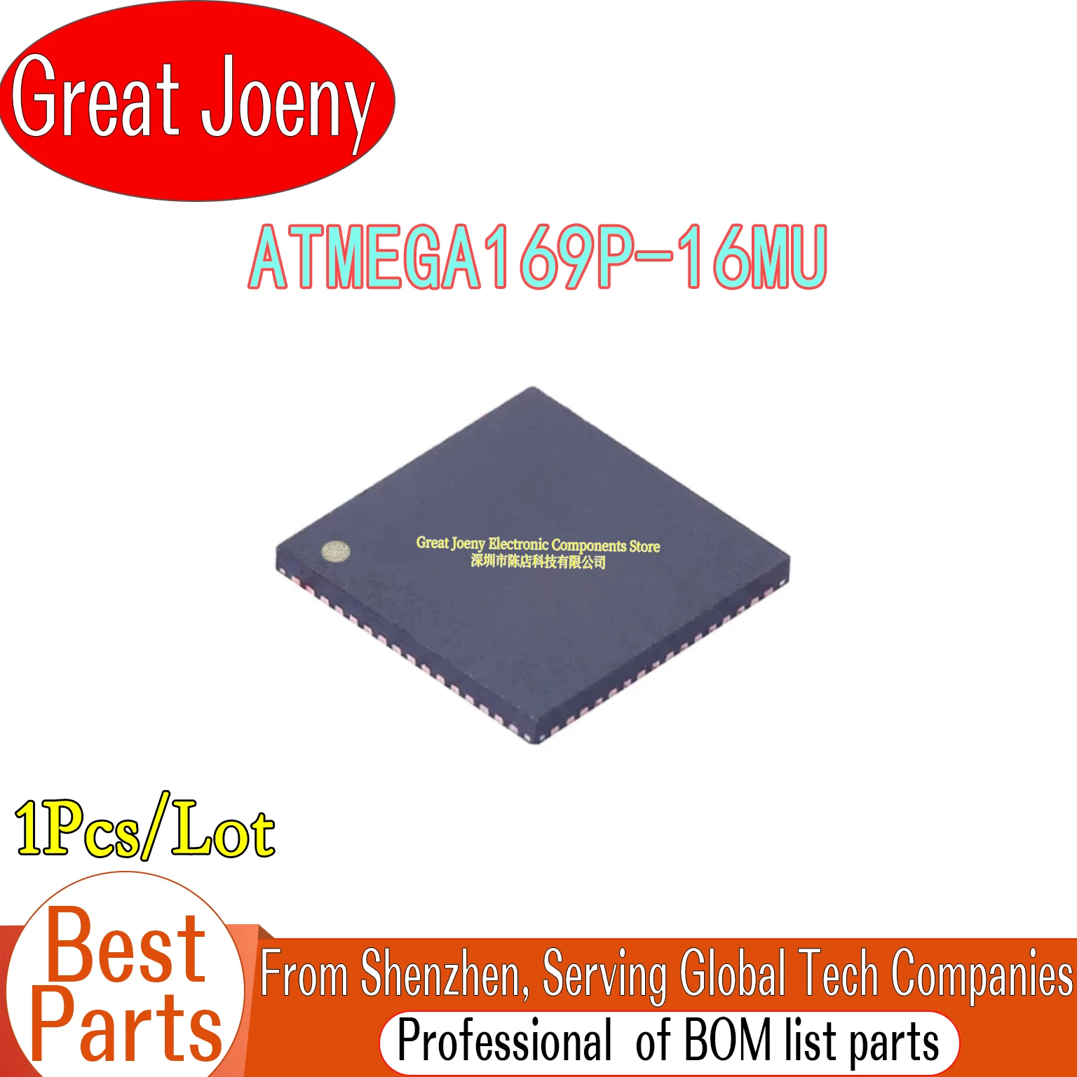 

100% Brand New Original ATMEGA169P ATMEGA169P-16MU ATMEGA169 IC MCU Chipset QFN-64