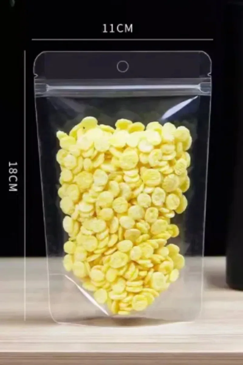 

100PCS Clear Stand-Up Ziplock Bags - Resealable Food Storage Pouches for Matcha, Cocoa, Cookies & Baking Ingredients