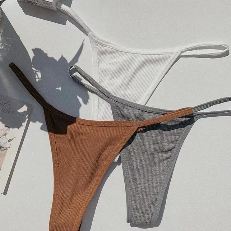 Solid Sports Seamless  Thongs Low Waist Traceless Cotton Crotch Yoga Panties Thin Soft Women's Underwear