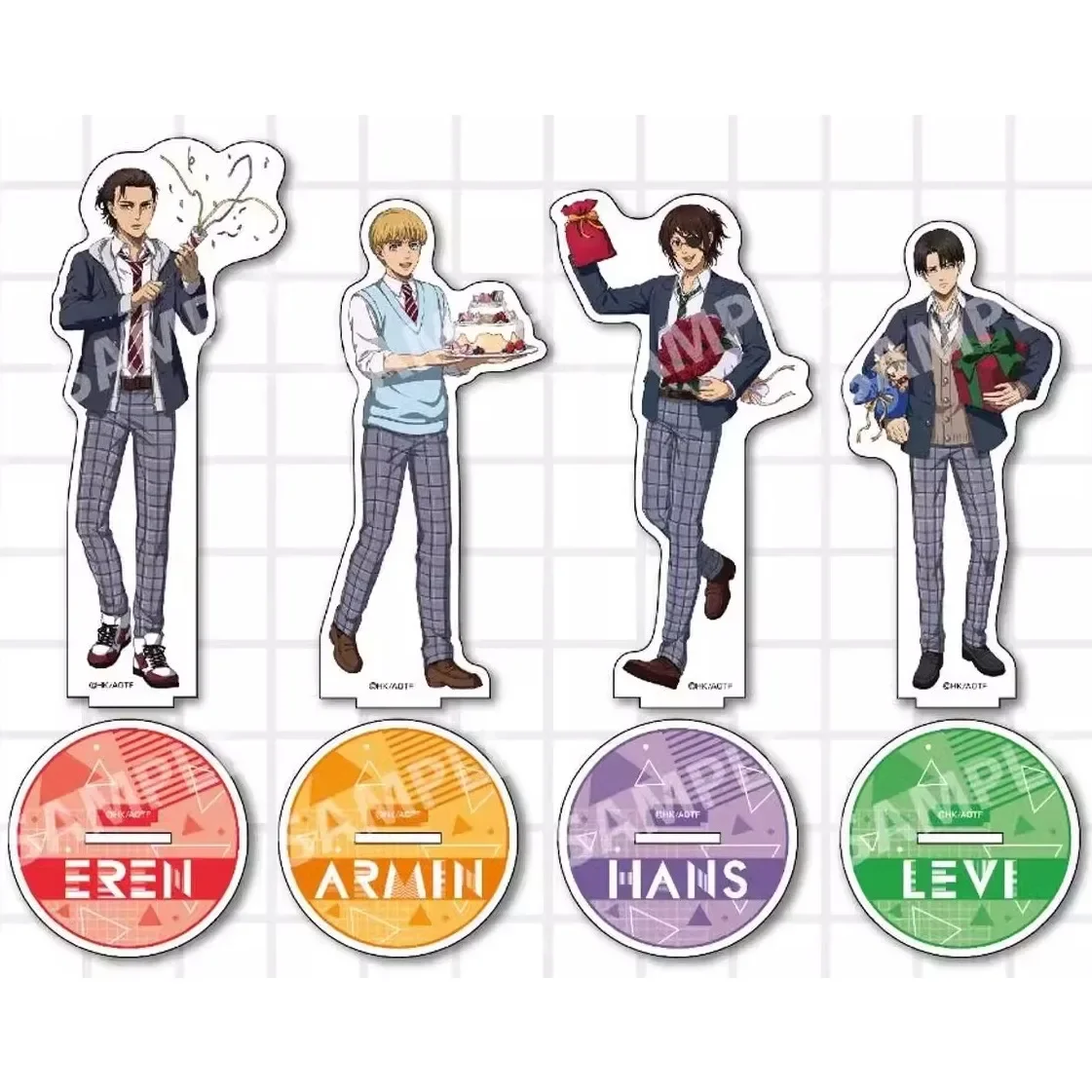 Game Armin Arlert Eren Yeager Levi Ackerman Hange Zoe Acrylic Stand Doll Anime Figure Model Plate Cosplay Toy for Gift