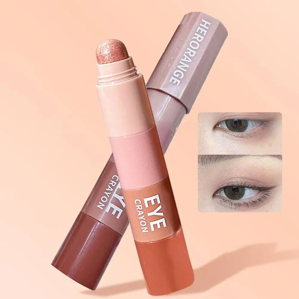 

4Colors Eyeshadow Pencil Kit Velvet Matte Pigment Shimmer Highlight Makeup Combination Pink Brown Mini Eye Shadow Pen Cosmetic