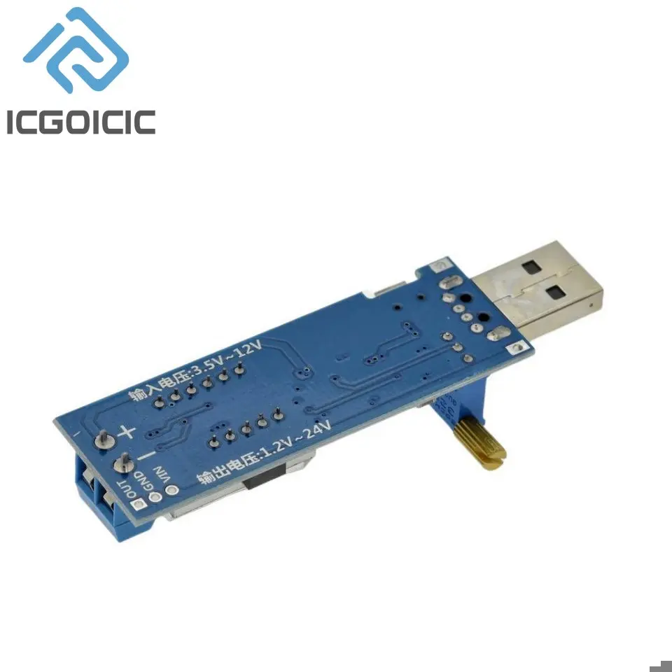 USB Boost Module DC-DC 5V To 3.3V/24V USB Boost Power Supply Module USB DC Converter 12V Adjustable Out DC 1.2V-24V