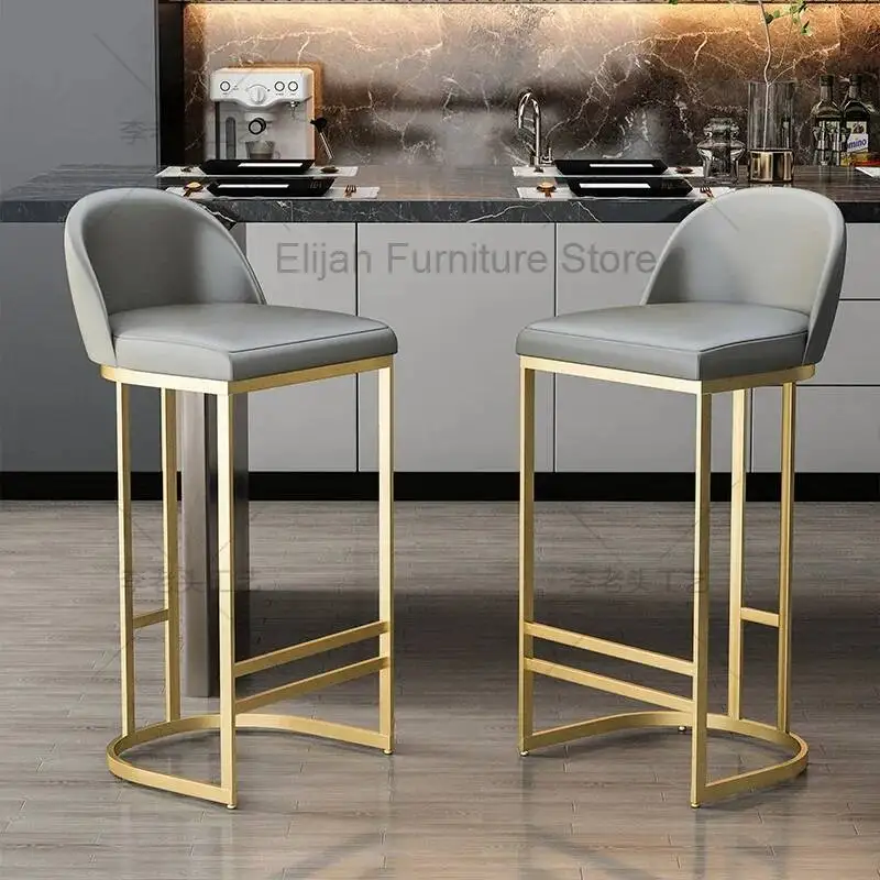 

Nordic Golden Luxury Minimalist Office High Bar Chair Dining Soft Ergonomic Office Chair Barber Chaises Bar Furniture XY50BC