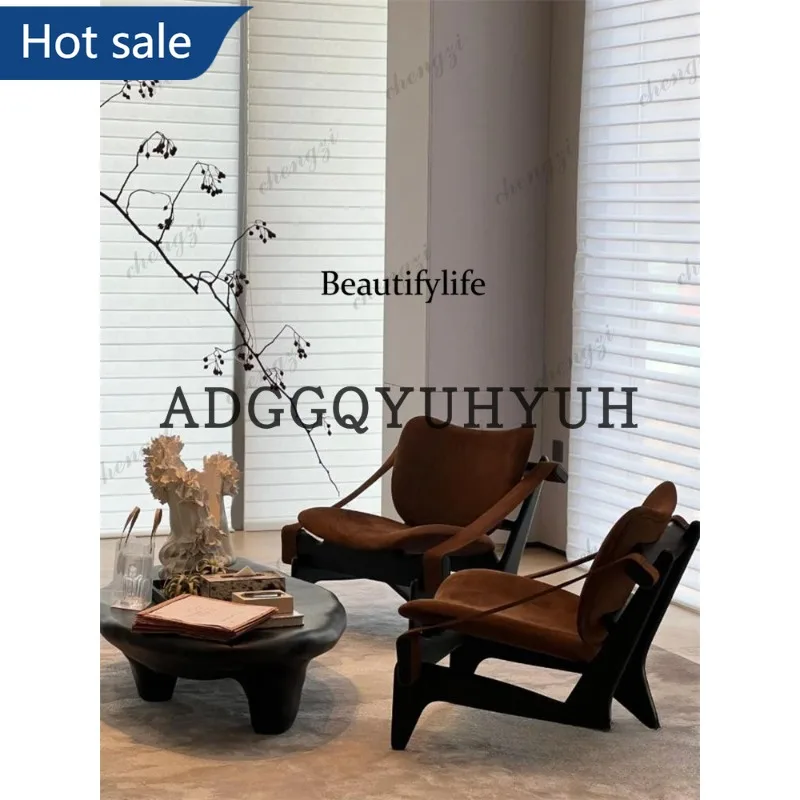 NQ52 Medieval style designer chair French retro modern chair creative solid wood single armrest negotiation chair